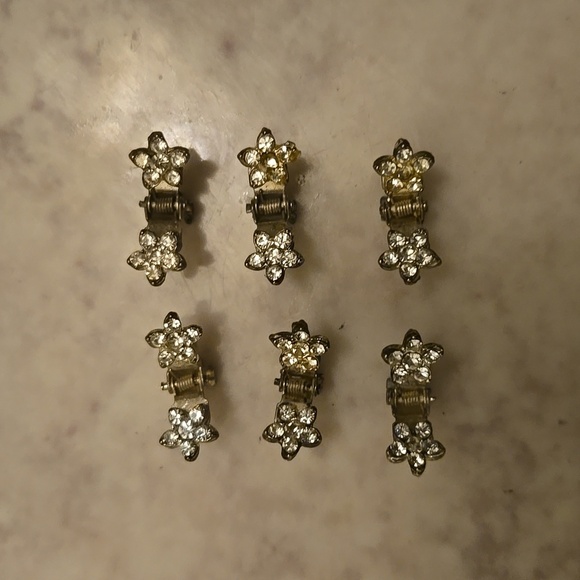 Mini Crystal Hair Accessories Sparkly Rhinestone Hair Claw Clips - Picture 4 of 5
